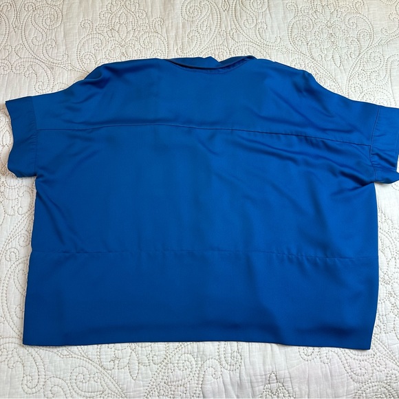 JustFab blue utility pocket oversized shirt (sz M) - Picture 6 of 6